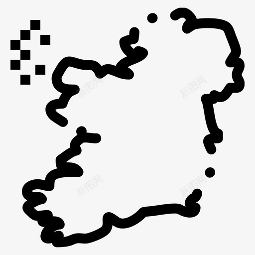 世界爱尔兰地图图标svg_新图网 https://ixintu.com 世界 加粗 地图 爱尔兰 独立日 虚线