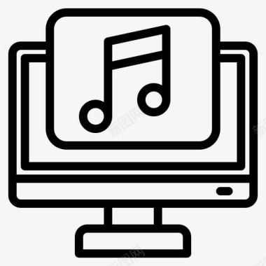 音乐计算机应用1线性图标图标
