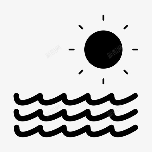 海滩夏季阳光图标svg_新图网 https://ixintu.com 作品 图标 夏季 字形 海滩 温暖 阳光
