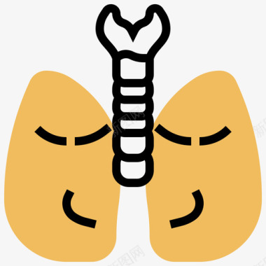 肺人体器官18黄影图标图标