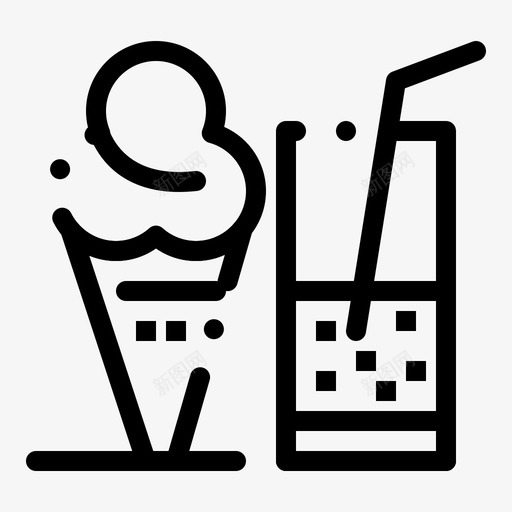 饮料冰淇淋果汁图标svg_新图网 https://ixintu.com 2月 v4 冰淇淋 夏季 收集 果汁 界面 网络 饮料