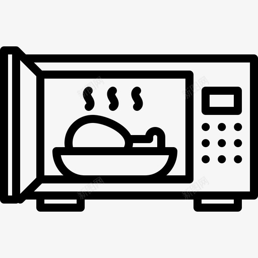 微波炉厨房98线性图标svg_新图网 https://ixintu.com 厨房 微波炉 线性