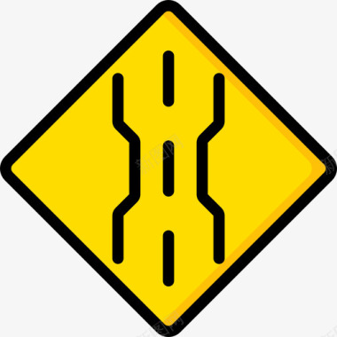 窄路美国路标1线形颜色图标图标