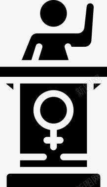 发言人女权主义24填充图标图标