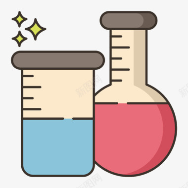 化学教育娱乐3线性颜色图标图标