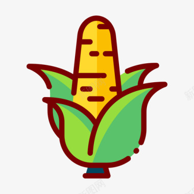 玉米种植70线性颜色图标图标