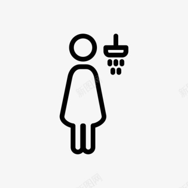 女士浴室象形图图标图标
