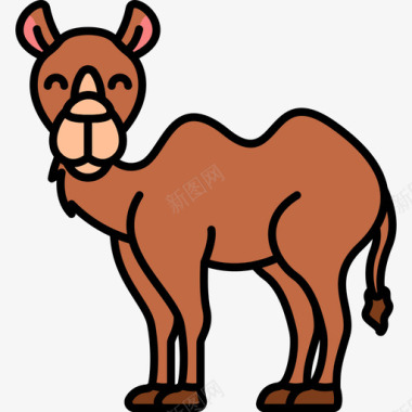 骆驼动物27线形颜色图标图标
