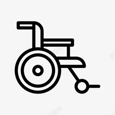 轮椅理疗26线性图标图标