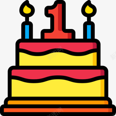 生日蛋糕46家直系颜色图标图标