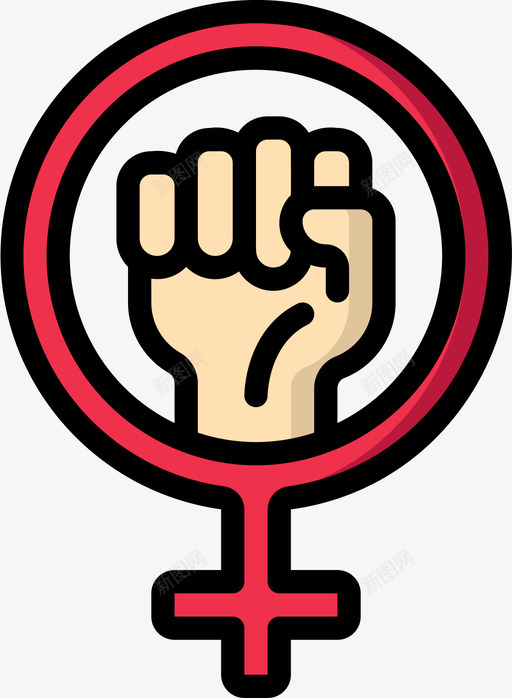 女权主义女权主义23线性色彩图标svg_新图网 https://ixintu.com 女权主义 线性 色彩