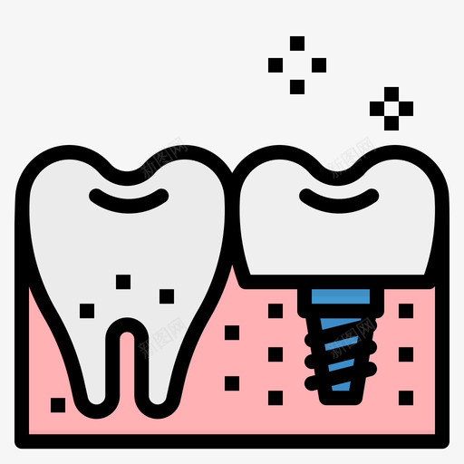 种植体牙科43线性颜色图标svg_新图网 https://ixintu.com 植体 牙科 种植 线性 颜色
