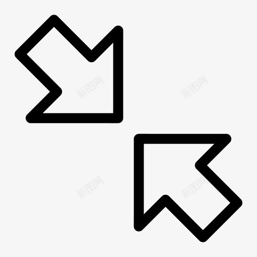 最小化箭头关闭图标svg_新图网 https://ixintu.com 关闭 图标 基本 尺寸 所有 方向 最小化 箭头 缩小
