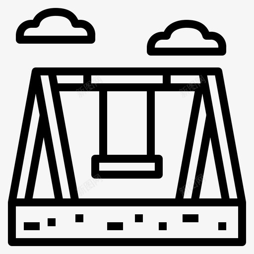 秋千儿童休闲图标svg_新图网 https://ixintu.com 休闲 儿童 游乐场 秋千