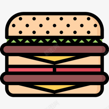 奶酪汉堡快餐76彩色图标图标