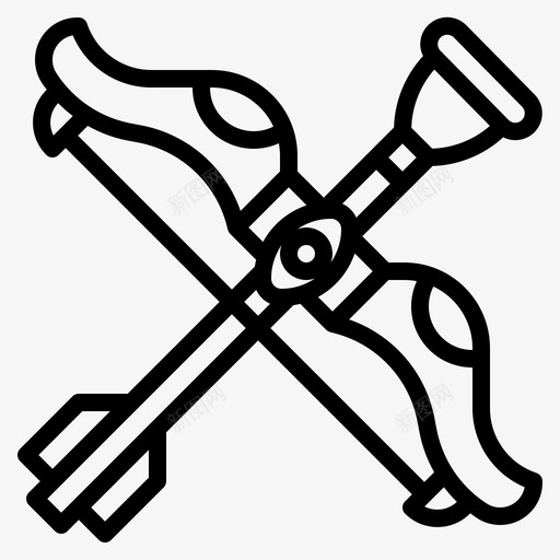 射箭箭弓和箭图标svg_新图网 https://ixintu.com 婴儿 孩子 射箭 玩具
