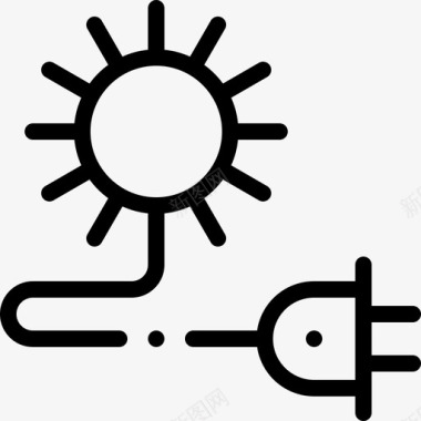 太阳可持续能源36线性图标图标