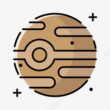 木星149太空线性颜色图标图标