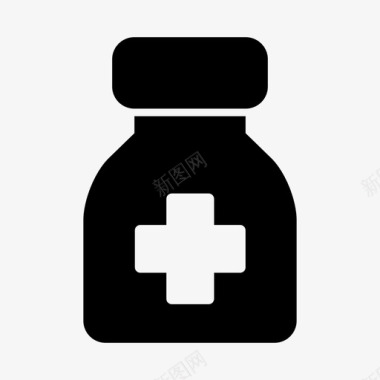 药瓶医疗保健心脏图标图标