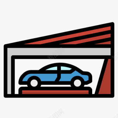 汽车汽车服务5线性颜色图标图标