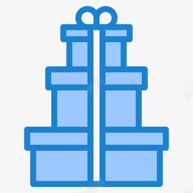 礼品盒礼品34蓝色图标图标