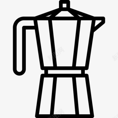 莫卡壶咖啡69线性图标图标