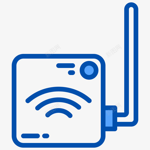 Wifi路由器智能生活3蓝色图标svg_新图网 https://ixintu.com Wifi 智能 能生活 蓝色 路由器