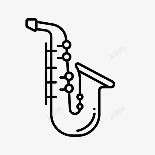 萨克斯管乐器31线型图标svg_新图网 https://ixintu.com 乐器 线型 萨克斯管