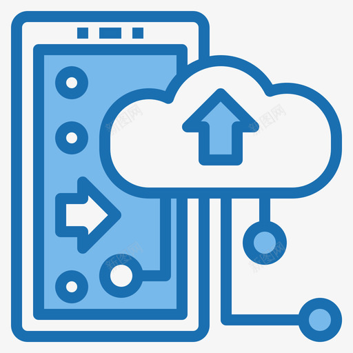 云存储移动接口9蓝色图标svg_新图网 https://ixintu.com 存储 接口 移动 蓝色
