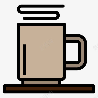 咖啡咖啡店120线性颜色图标图标
