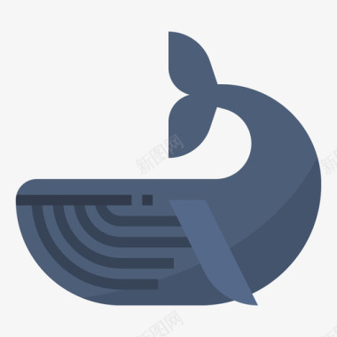 鲸鱼塑料污染2扁平图标图标