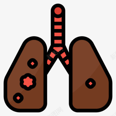 肺癌空气污染3线状颜色图标图标