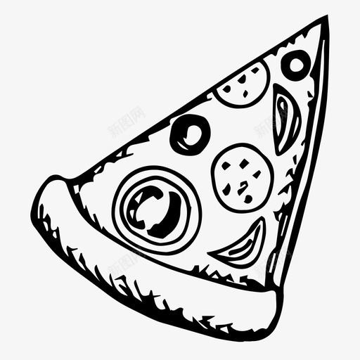 披萨片快餐食物图标svg_新图网 https://ixintu.com 快餐 披萨片 素描 食物