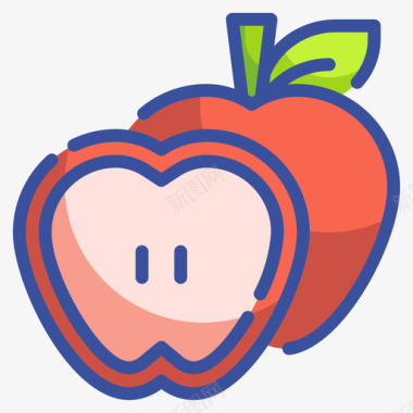 苹果水果和蔬菜48线形颜色图标图标