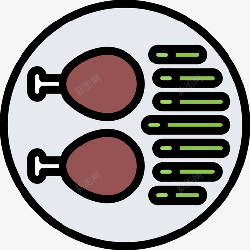 鸡腿98号餐厅彩色图标svg_新图网 https://ixintu.com 彩色 餐厅 鸡腿