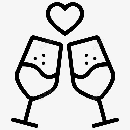 干杯庆祝玻璃图标svg_新图网 https://ixintu.com 2行 干杯 庆祝 情人节 派对 玻璃