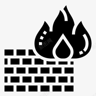 防火墙数据管理5字形图标图标