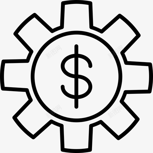 货币设置cog美元图标svg_新图网 https://ixintu.com cog 美元 设置 货币 金融