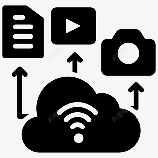 云数据上传云计算云数据图标svg_新图网 https://ixintu.com 上传 云计算 图标 数据 服务