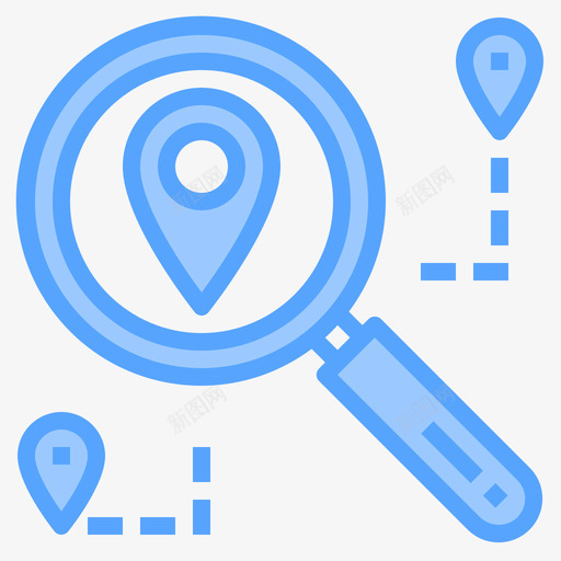 搜索导航和地图28蓝色图标svg_新图网 https://ixintu.com 地图 导航 搜索 蓝色