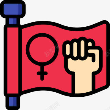 女权主义女权主义23线性色彩图标图标