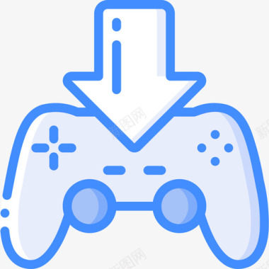 视频游戏流媒体3蓝色图标图标