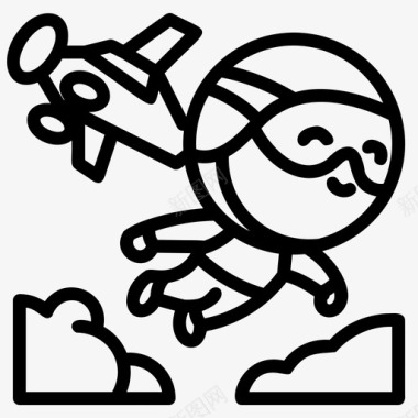 降落伞极限运动29直线型图标图标