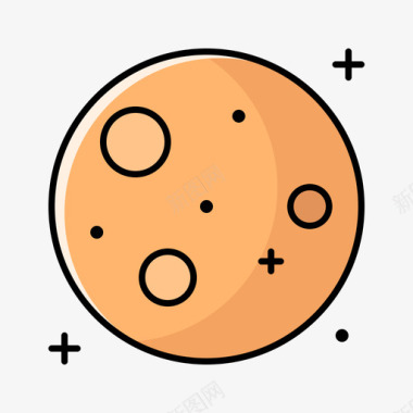 水星149空间线性颜色图标图标