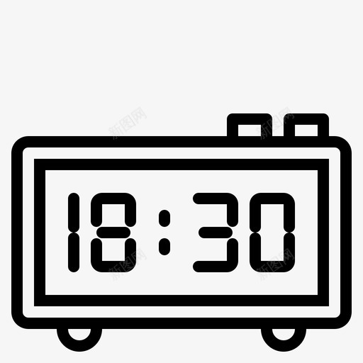 闹钟电子6线性图标svg_新图网 https://ixintu.com 电子 线性 闹钟