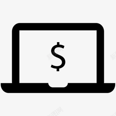 网上银行电脑美元图标图标