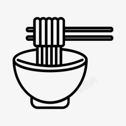 碗筷标识面条碗筷子图标高清图片
