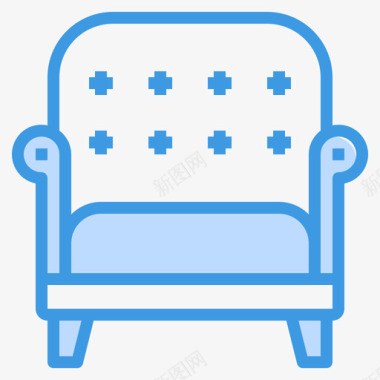 扶手椅家具144蓝色图标图标