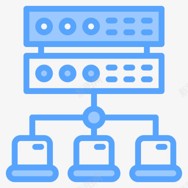 网络网络和数据库4蓝色图标图标