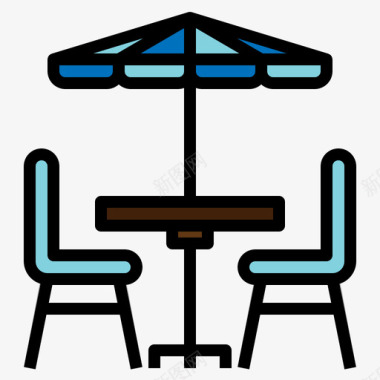 咖啡厅咖啡厅120线性颜色图标图标